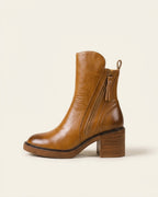 The Alessia | Sculpted Leather Ankle Boot - SORENNA
