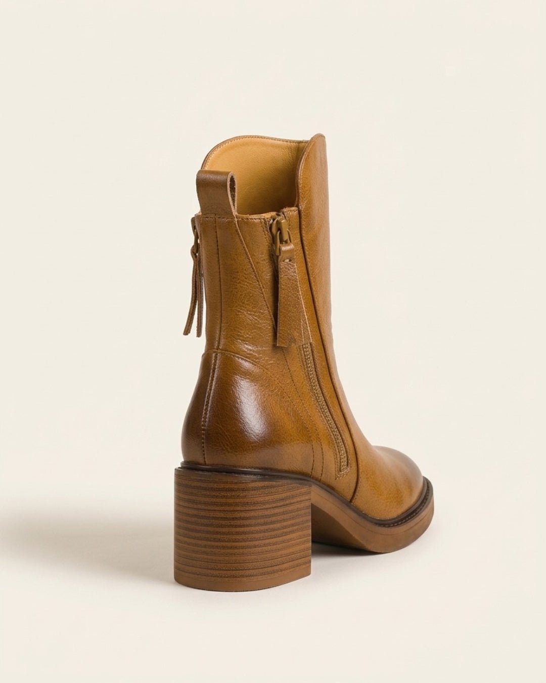 The Alessia | Sculpted Leather Ankle Boot - SORENNA
