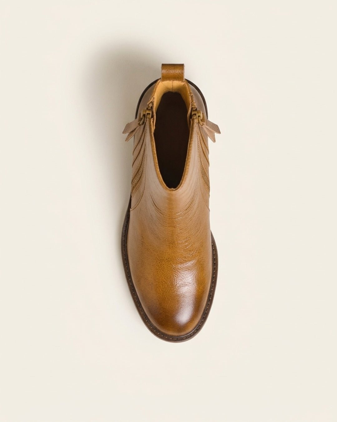 The Alessia | Sculpted Leather Ankle Boot - SORENNA
