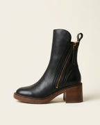 The Alessia | Sculpted Leather Ankle Boot - SORENNA