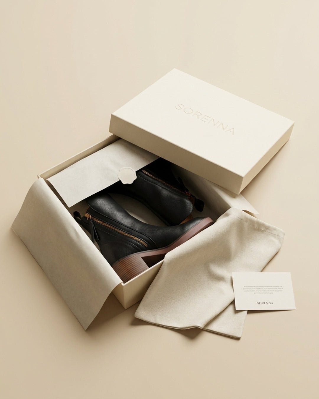 The Alessia | Sculpted Leather Ankle Boot - SORENNA