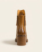 The Alessia | Sculpted Leather Ankle Boot - SORENNA