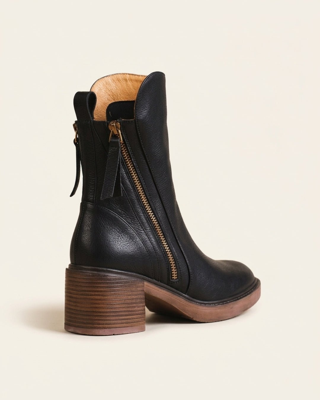 The Alessia | Sculpted Leather Ankle Boot - SORENNA