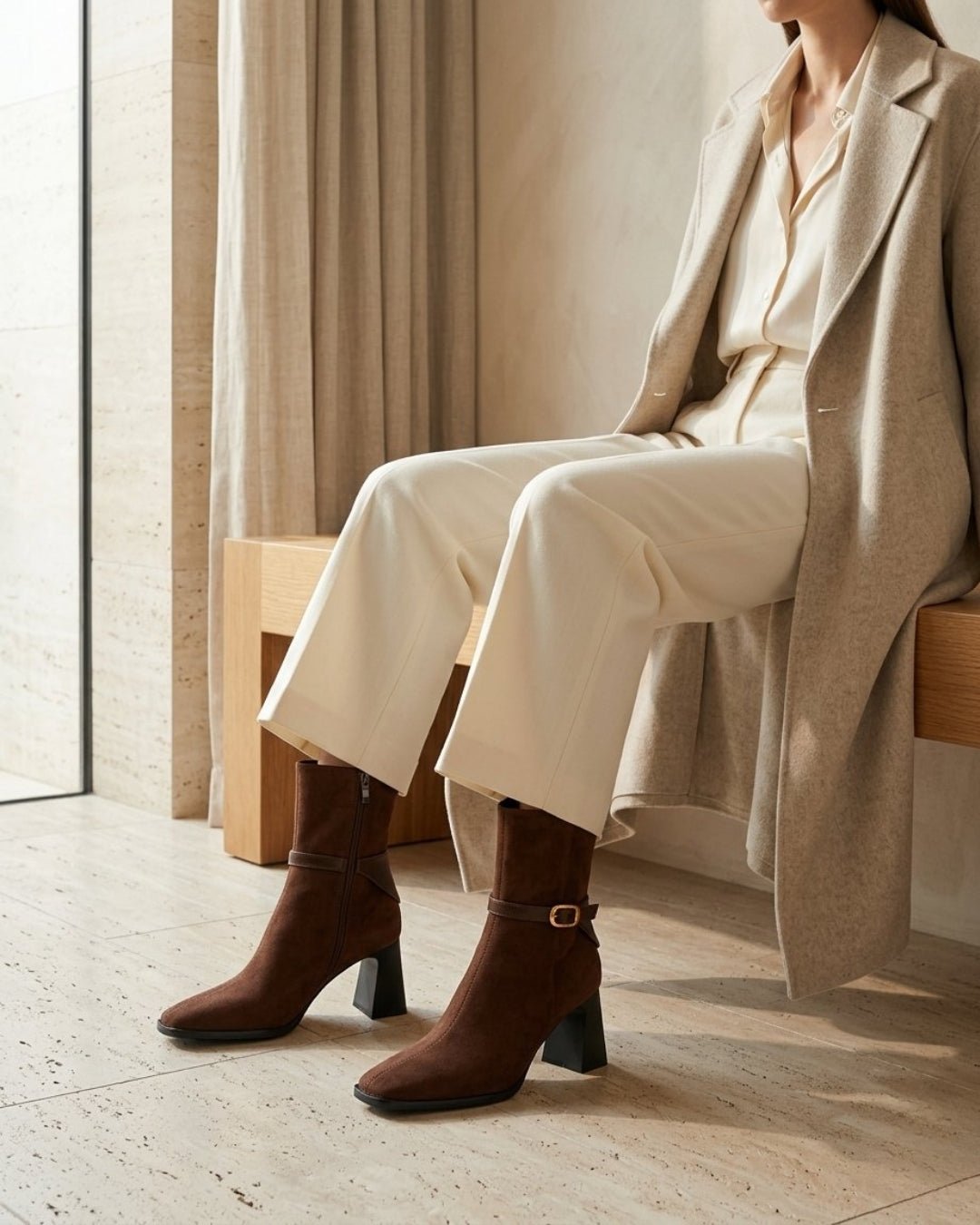 The Alverra | Buckled Suede Boot - SORENNA