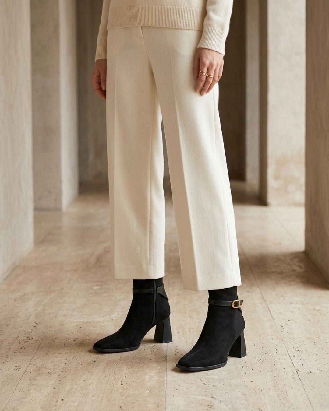 The Alverra | Buckled Suede Boot - SORENNA