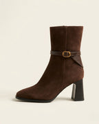 The Alverra | Buckled Suede Boot - SORENNA