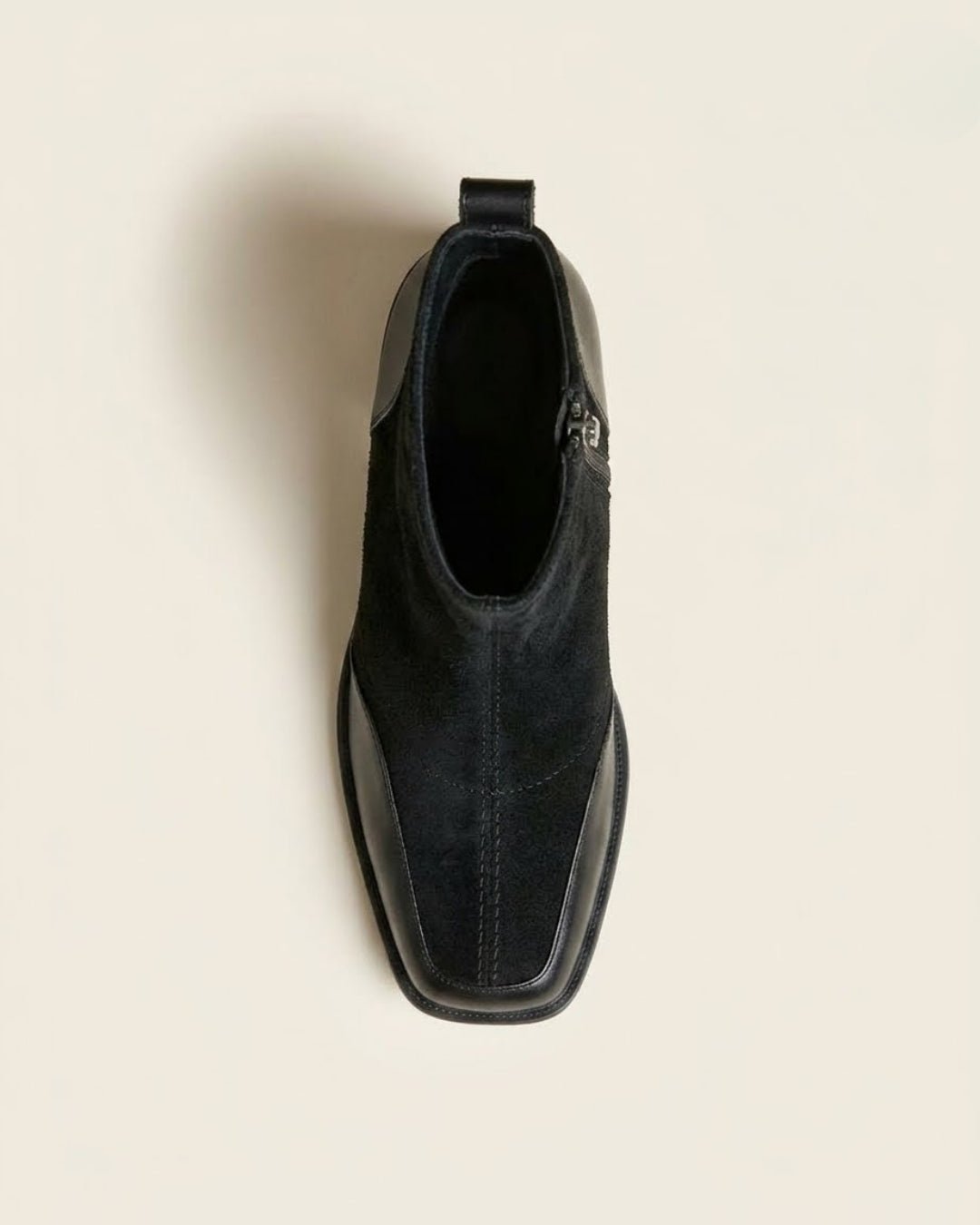 The Amara | Square-Toe Suede Boot - SORENNA