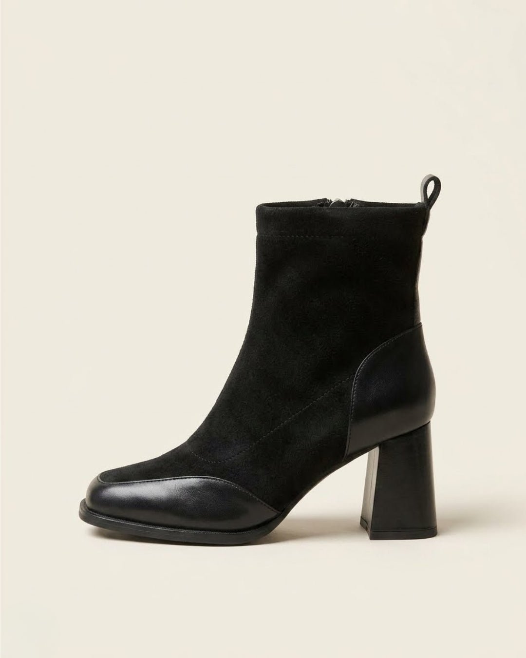 The Amara | Square-Toe Suede Boot - SORENNA