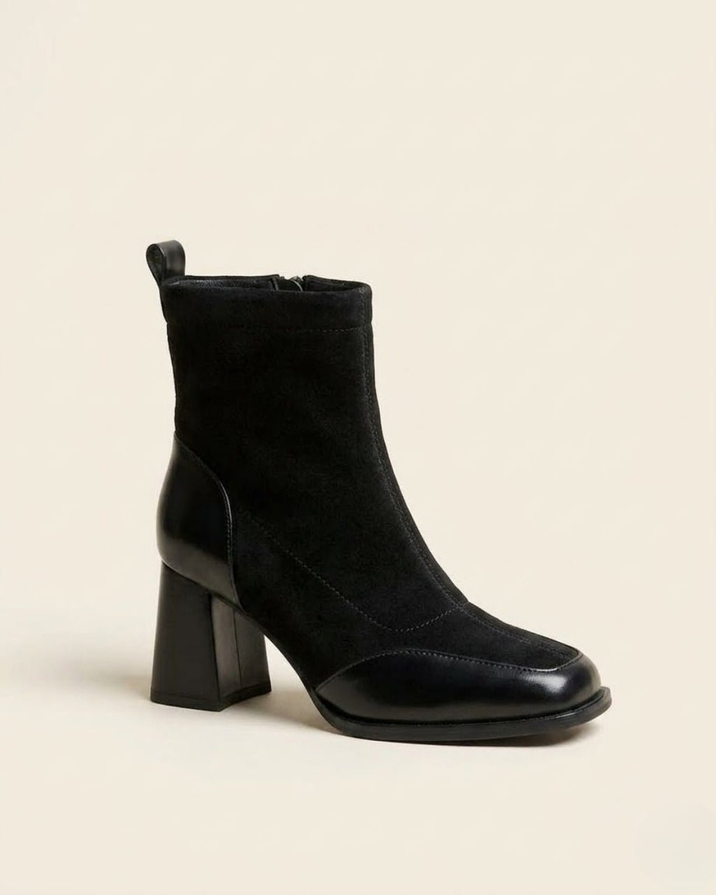 The Amara | Square-Toe Suede Boot - SORENNA