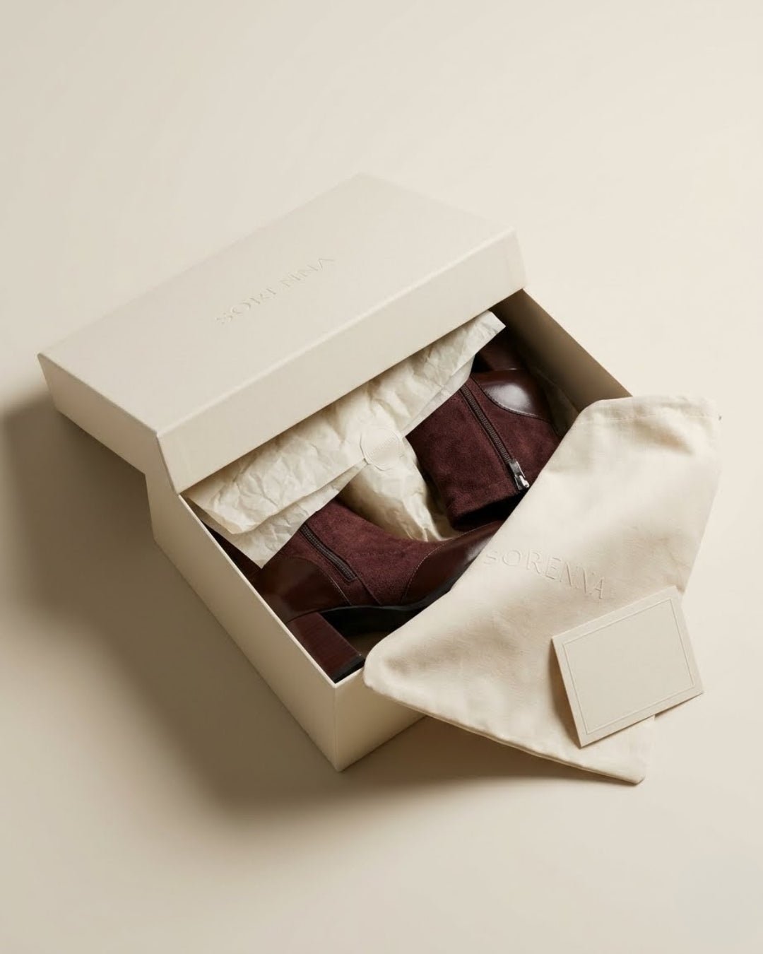 The Amara | Square-Toe Suede Boot - SORENNA