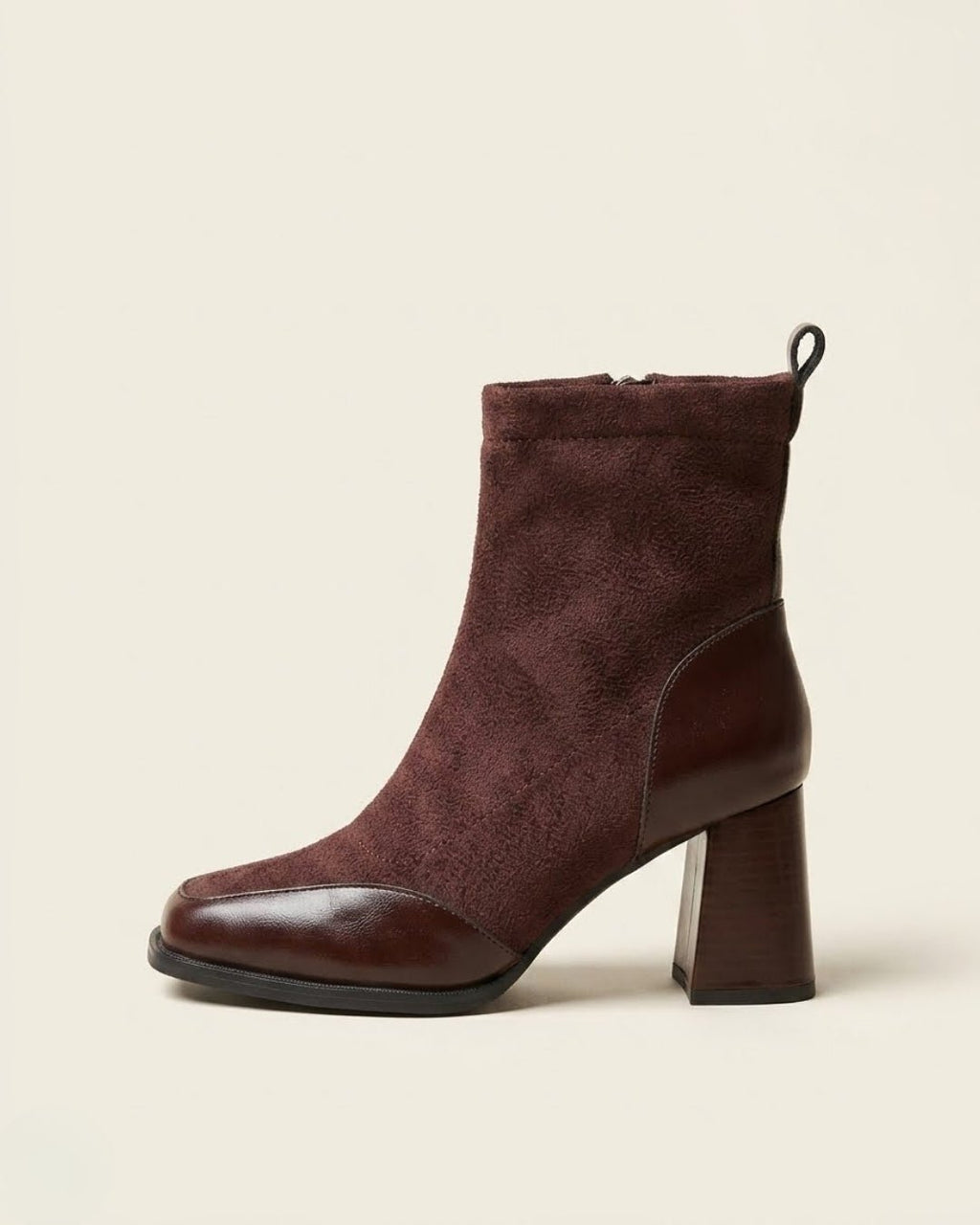 The Amara | Square-Toe Suede Boot - SORENNA