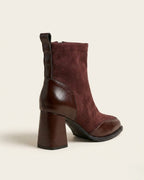 The Amara | Square-Toe Suede Boot - SORENNA