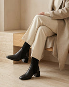 The Amaris | Knit Leather Ankle Boot - SORENNA