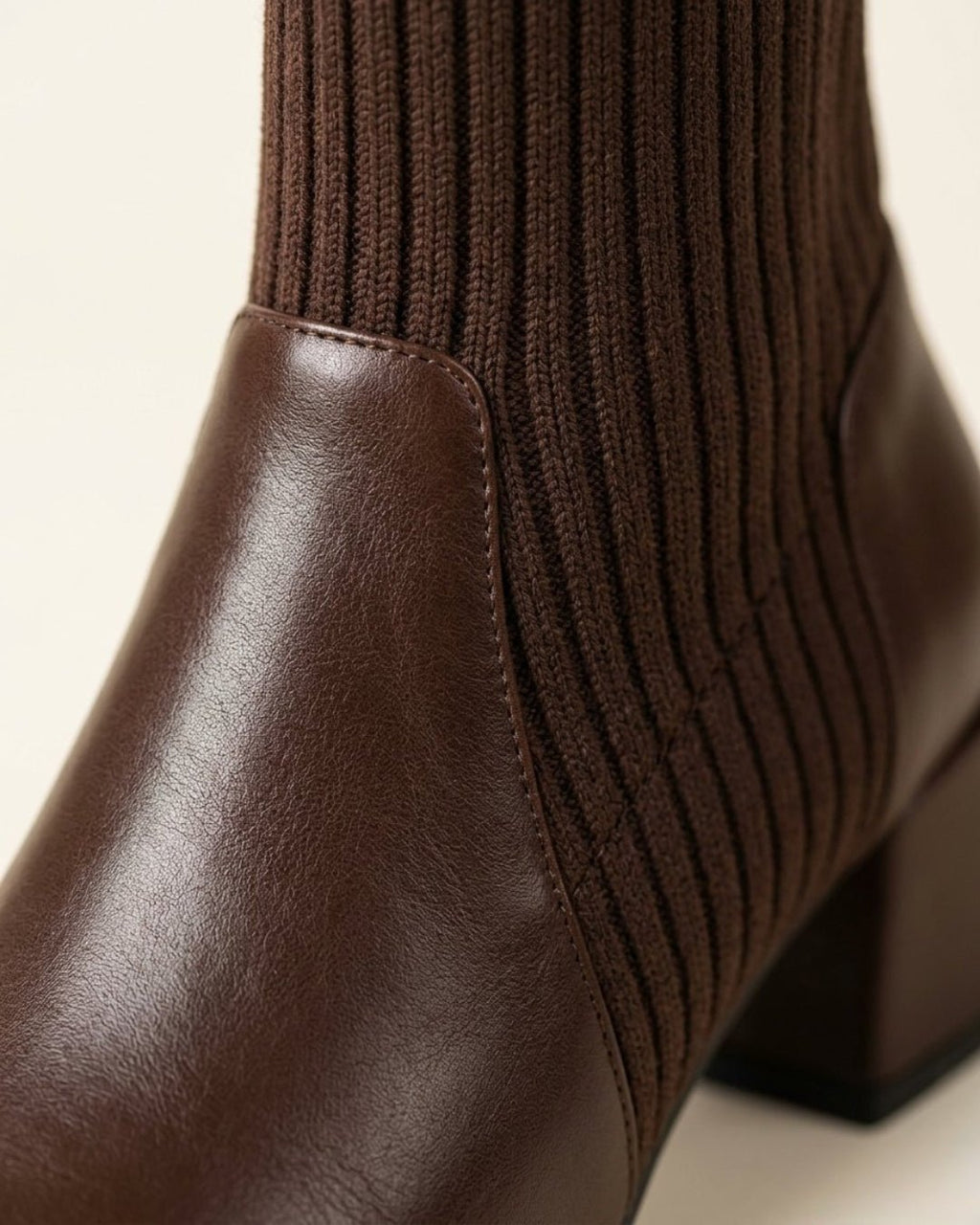 The Amaris | Knit Leather Ankle Boot - SORENNA
