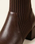 The Amaris | Knit Leather Ankle Boot - SORENNA