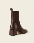 The Amaris | Knit Leather Ankle Boot - SORENNA