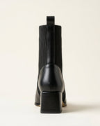 The Amaris | Knit Leather Ankle Boot - SORENNA