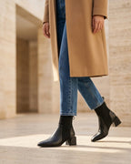The Amaris | Knit Leather Ankle Boot - SORENNA