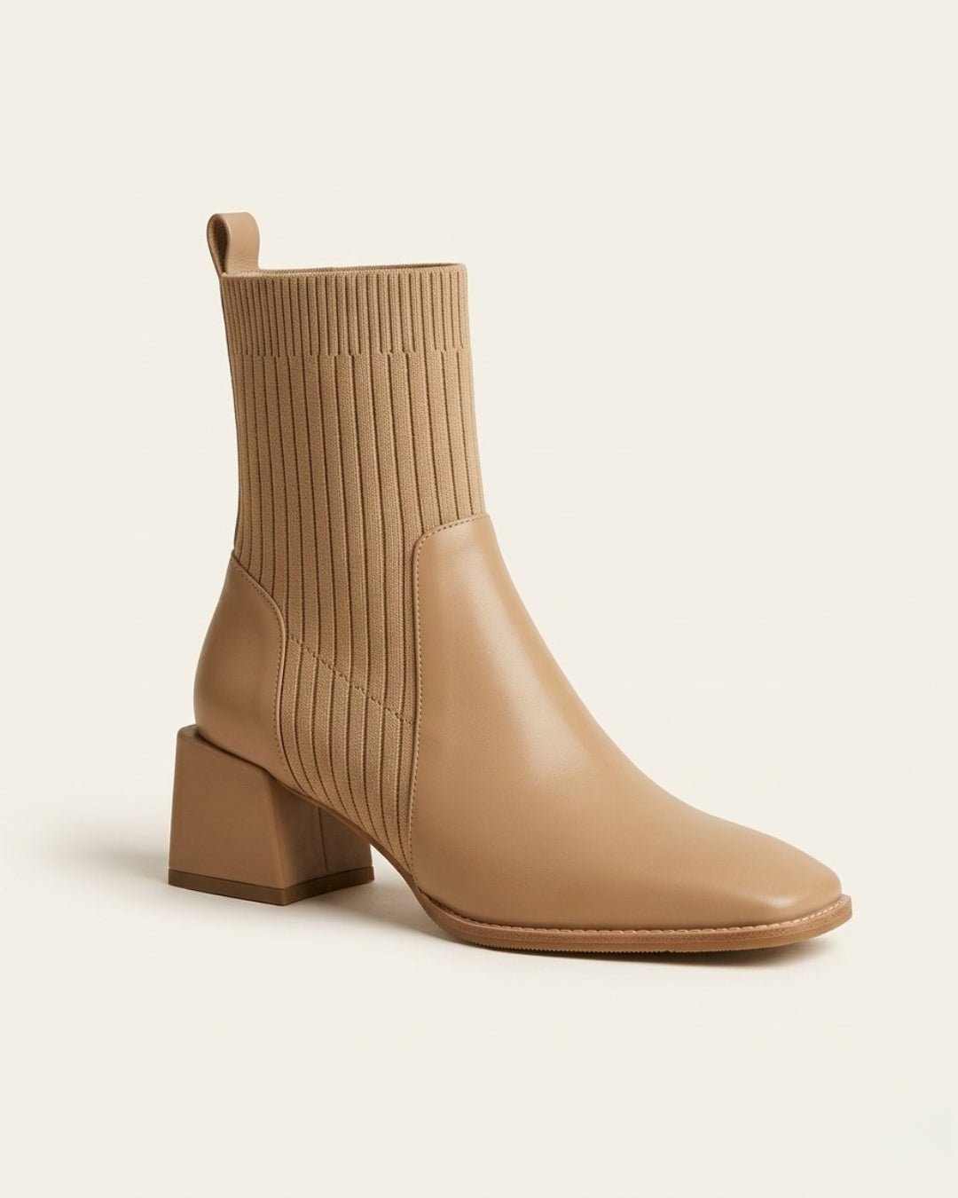 The Amaris | Knit Leather Ankle Boot - SORENNA
