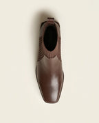 The Amaris | Knit Leather Ankle Boot - SORENNA