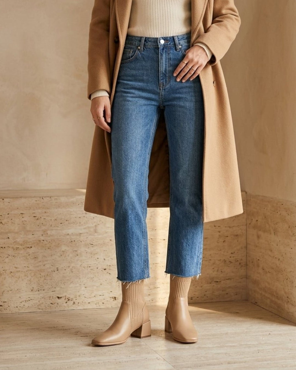 The Amaris | Knit Leather Ankle Boot - SORENNA