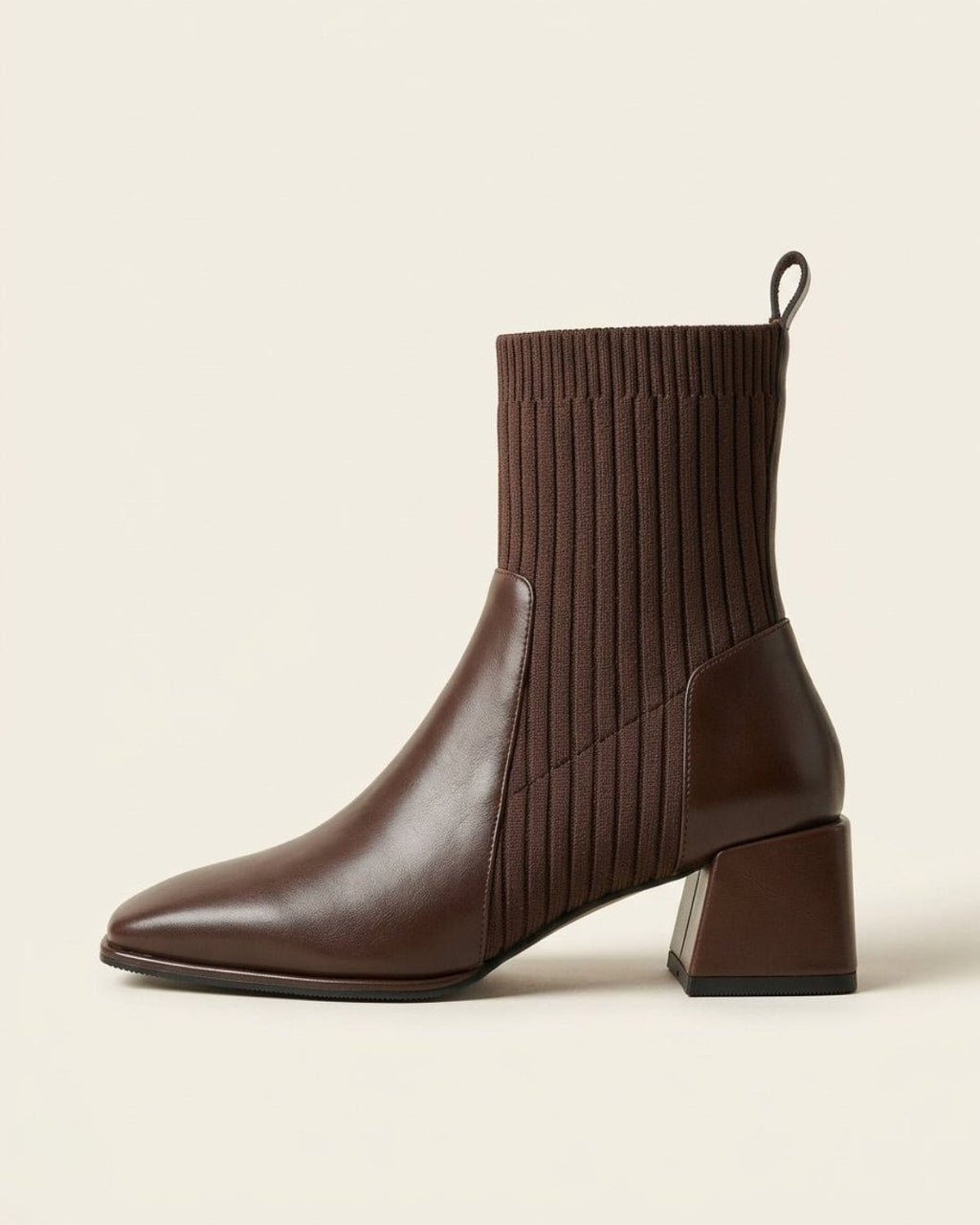 The Amaris | Knit Leather Ankle Boot - SORENNA