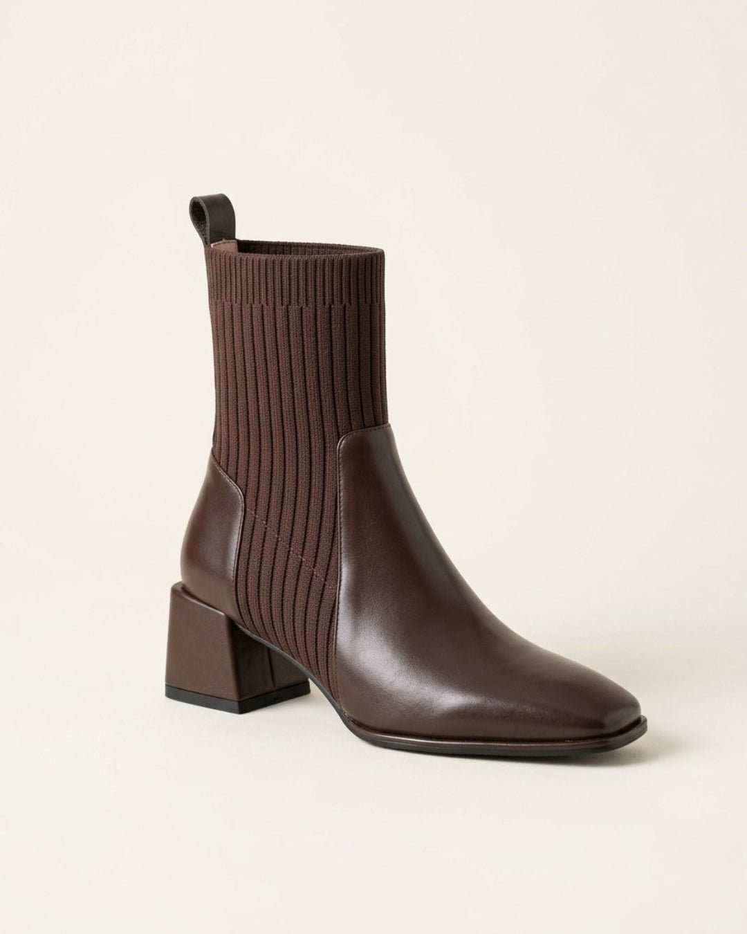 The Amaris | Knit Leather Ankle Boot - SORENNA