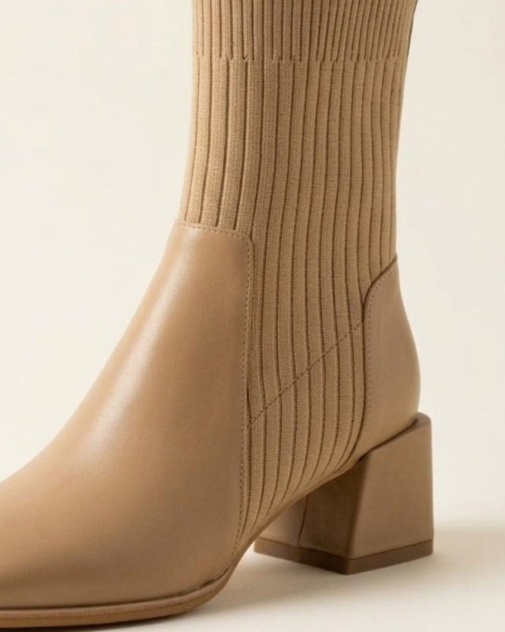The Amaris | Knit Leather Ankle Boot - SORENNA