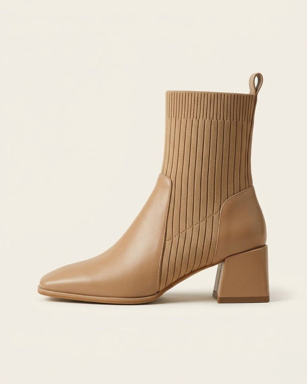 The Amaris | Knit Leather Ankle Boot - SORENNA