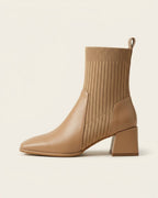 The Amaris | Knit Leather Ankle Boot - SORENNA