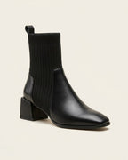 The Amaris | Knit Leather Ankle Boot - SORENNA