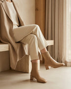 The Amaris | Knit Leather Ankle Boot - SORENNA
