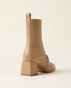 The Amaris | Knit Leather Ankle Boot - SORENNA