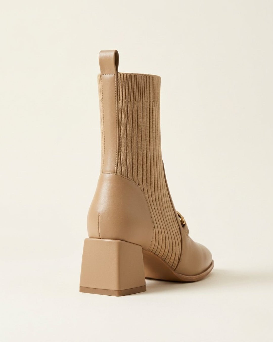 The Amaris | Knit Leather Ankle Boot - SORENNA