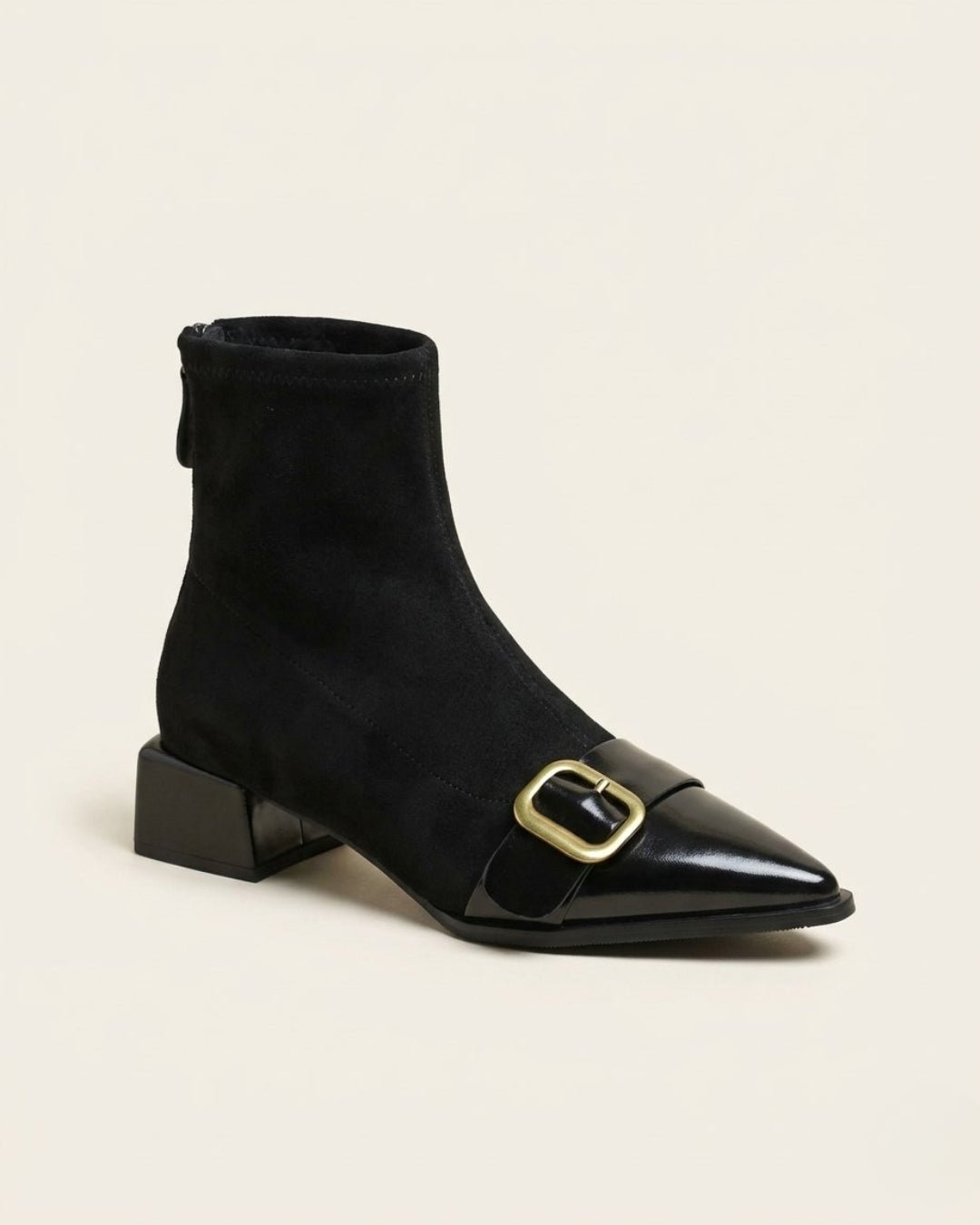 The Aurelia | Buckled Suede Ankle Boot - SORENNA