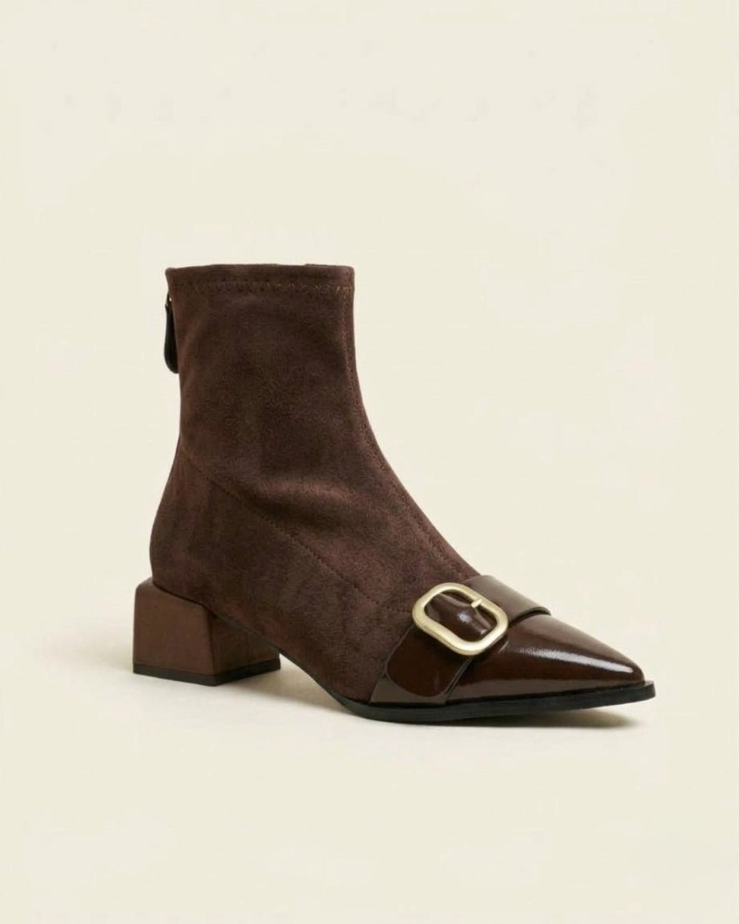 The Aurelia | Buckled Suede Ankle Boot - SORENNA