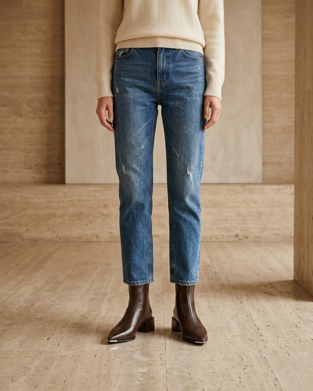 The Aurelia | Pointed-Toe Leather Boot - SORENNA