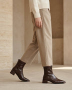 The Aurelia | Pointed-Toe Leather Boot - SORENNA