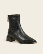 The Aurelia | Pointed-Toe Leather Boot - SORENNA