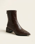 The Aurelia | Pointed-Toe Leather Boot - SORENNA