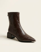 The Aurelia | Pointed-Toe Leather Boot - SORENNA