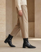 The Aurelia | Pointed-Toe Leather Boot - SORENNA