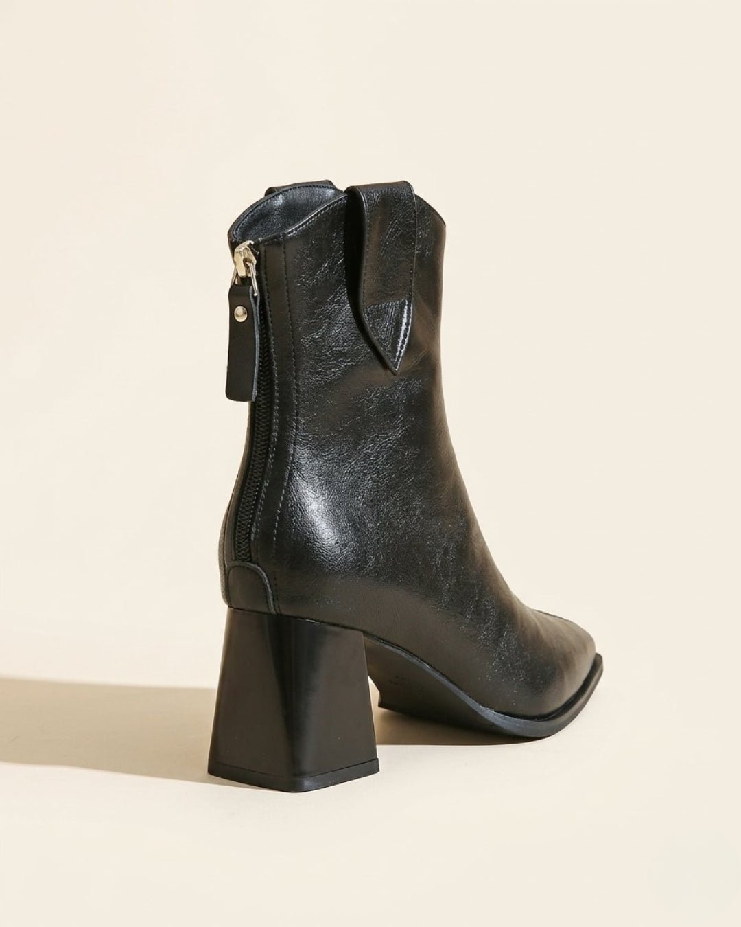 The Aurelle | Leather Block-Heel Boot - SORENNA