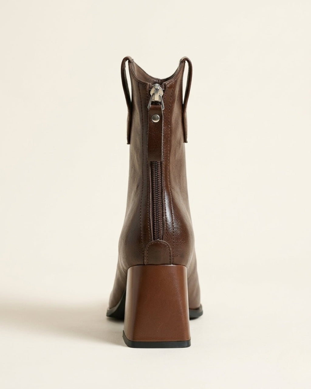The Aurelle | Leather Block-Heel Boot - SORENNA