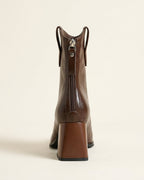 The Aurelle | Leather Block-Heel Boot - SORENNA