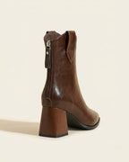 The Aurelle | Leather Block-Heel Boot - SORENNA
