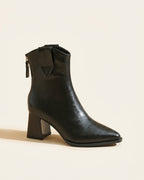 The Aurelle | Leather Block-Heel Boot - SORENNA
