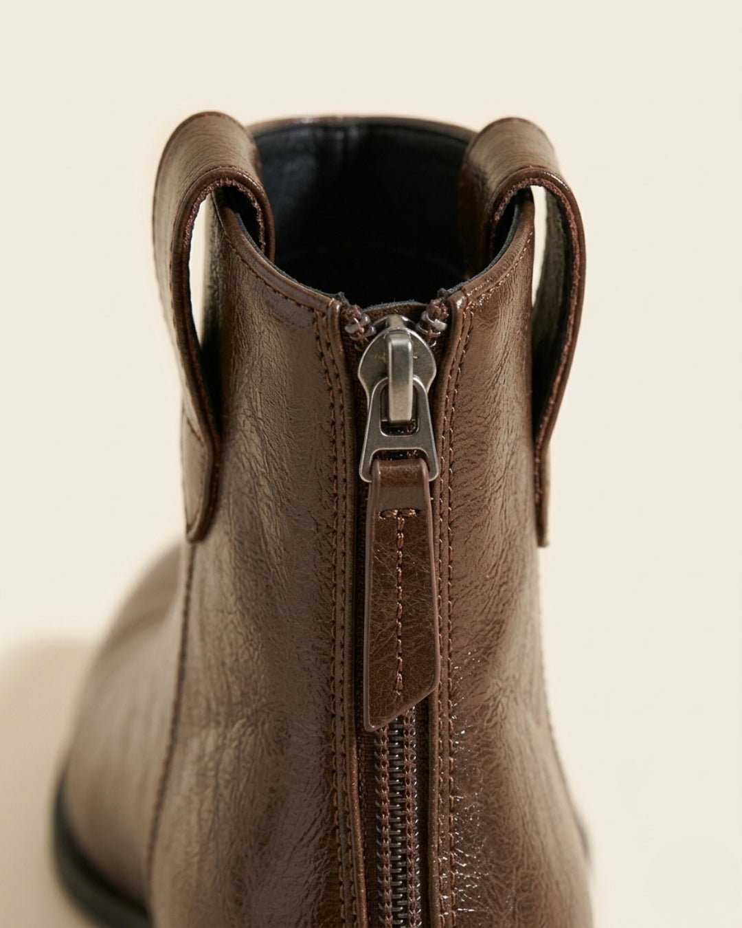 The Aurelle | Leather Block-Heel Boot - SORENNA