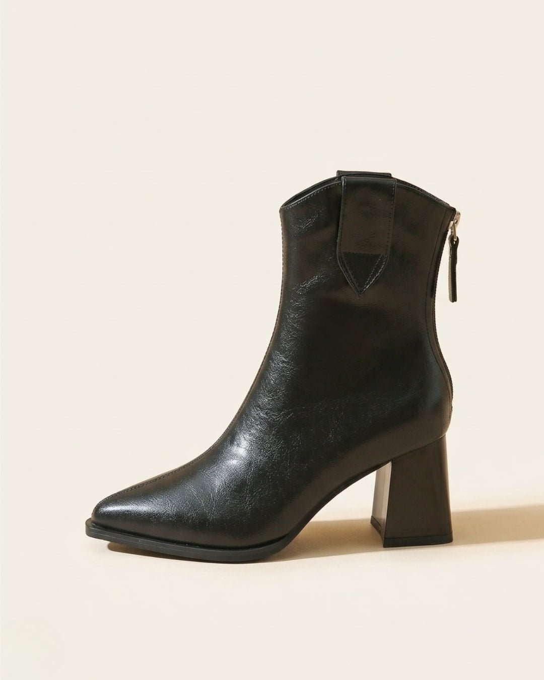 The Aurelle | Leather Block-Heel Boot - SORENNA