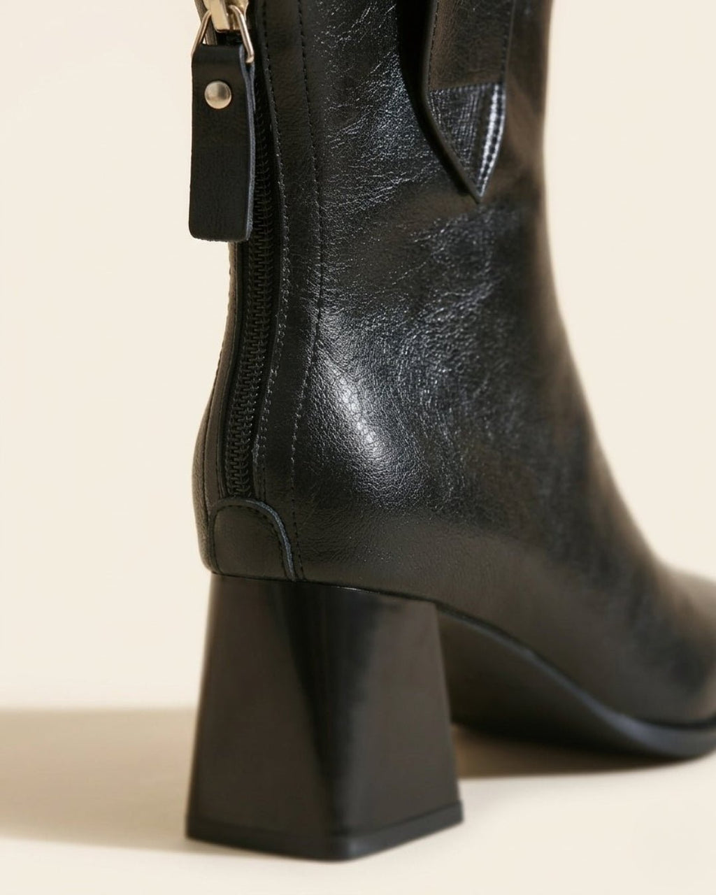 The Aurelle | Leather Block-Heel Boot - SORENNA